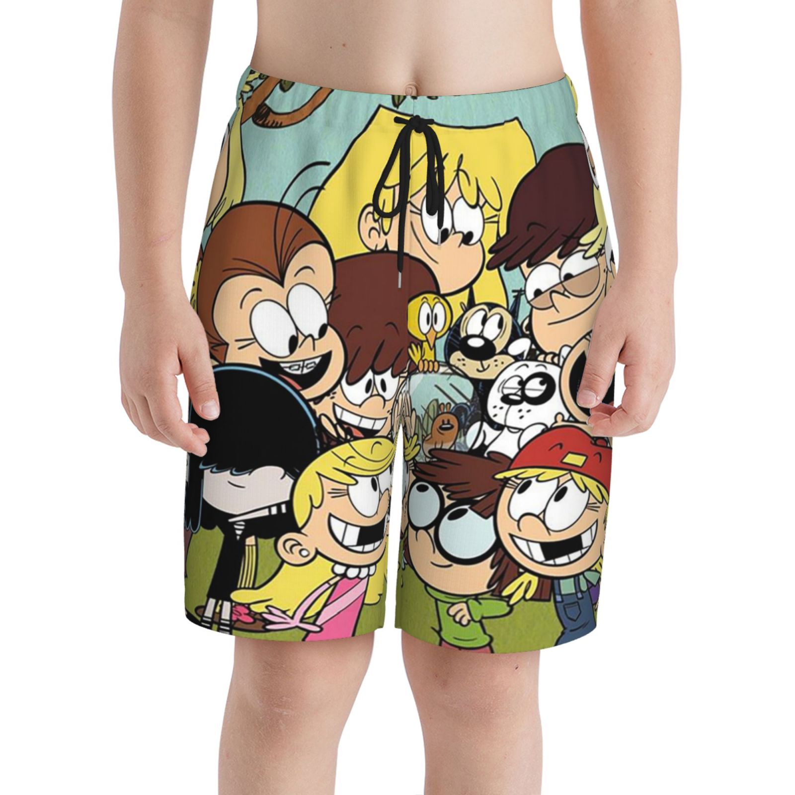The Loud House Boys Swim Trunks Quick Dry Swimwear Surfing Bathing Suit Drawstring Elastic Waist With Mesh Lining